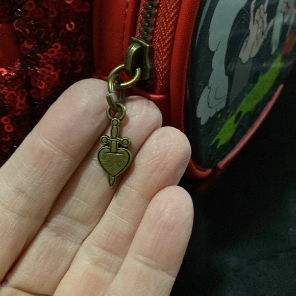 Brand new with tags. Red sequins Evil Queen Loungefly backpack. - Picture 5 of 9